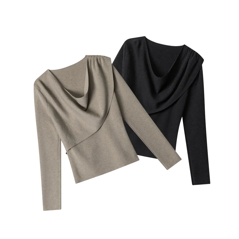 

Asymmetrical Irregular Fitness Designer Colar Aesthetic Goth Sweaters Knitted Winter Clothes Pullovers for Women Girls