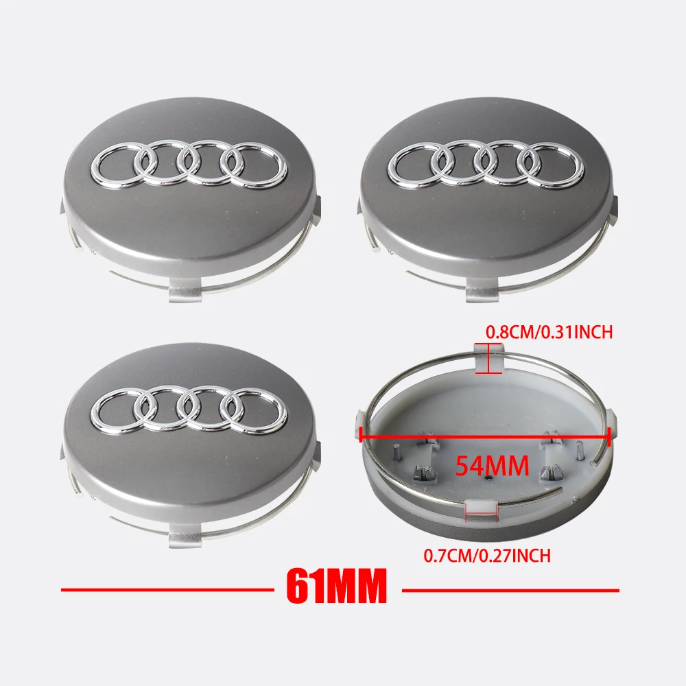 61MM/133MM Auto-Radnabenkappen-Abdeckungen mit Emblem für Audi Sline Sportback Audi A5 Quattro A3 A6 A8L Q5 RS3 A7 TT Q2 B9 8V A1 RS5 – Detail 2