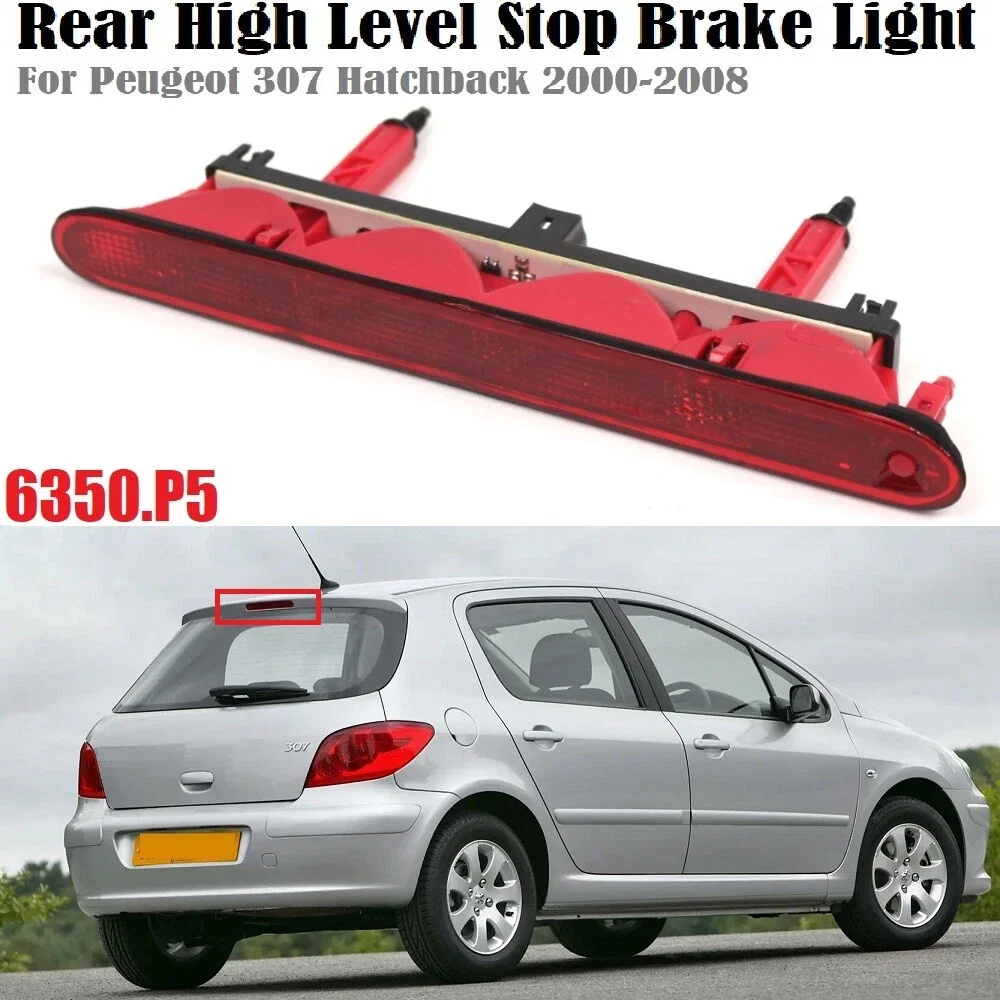 

Для Peugeot 307 Hatchback 307 2001-2008 красный задний дополнительный стоп-сигнал высокого уровня T42C-автомобильный задний стоп-сигнал с высоким креплением 6350P5