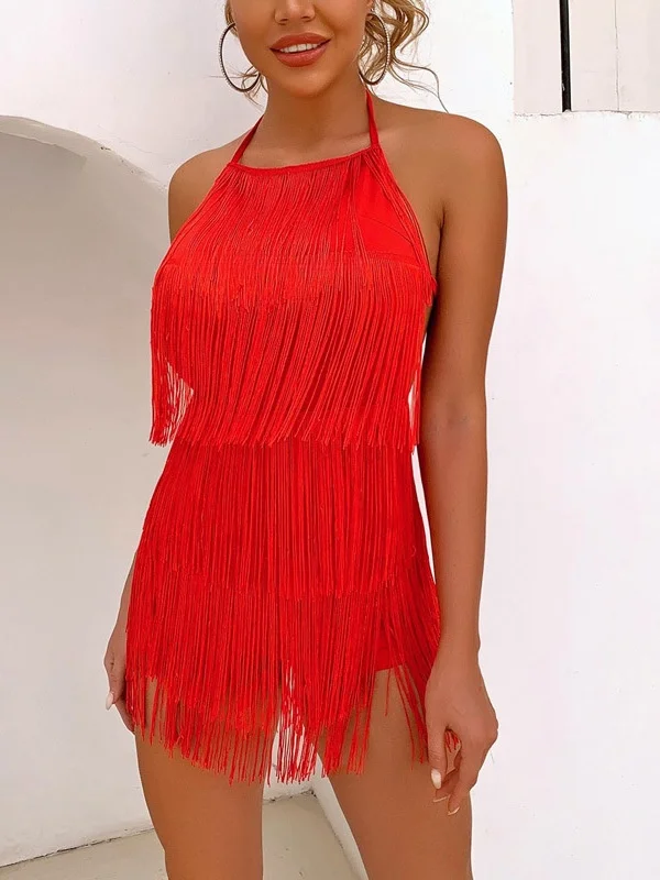 

Sexy terne Fringed Culottes orts Women's Street Sle mid Waist ort Pants Gauzy Skirt Sexy Hanging Strap Tassel Skirt