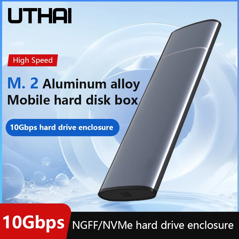 Aluminum Alloy USB 3.1 Mobile Solid State Drive Box for NGFF/Nvme Protocol M.2 Mobile Hard Drive High Speed Storage 5Gbps/10Gbps