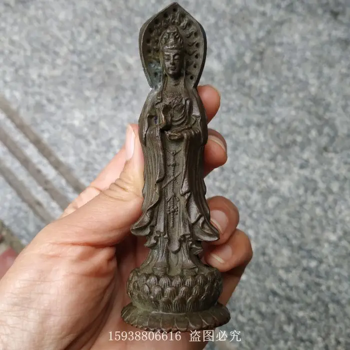 Zinc alloy copper imitation pure copper imitation purple copper three sided Buddha statue and Bodhisattva figure decoration