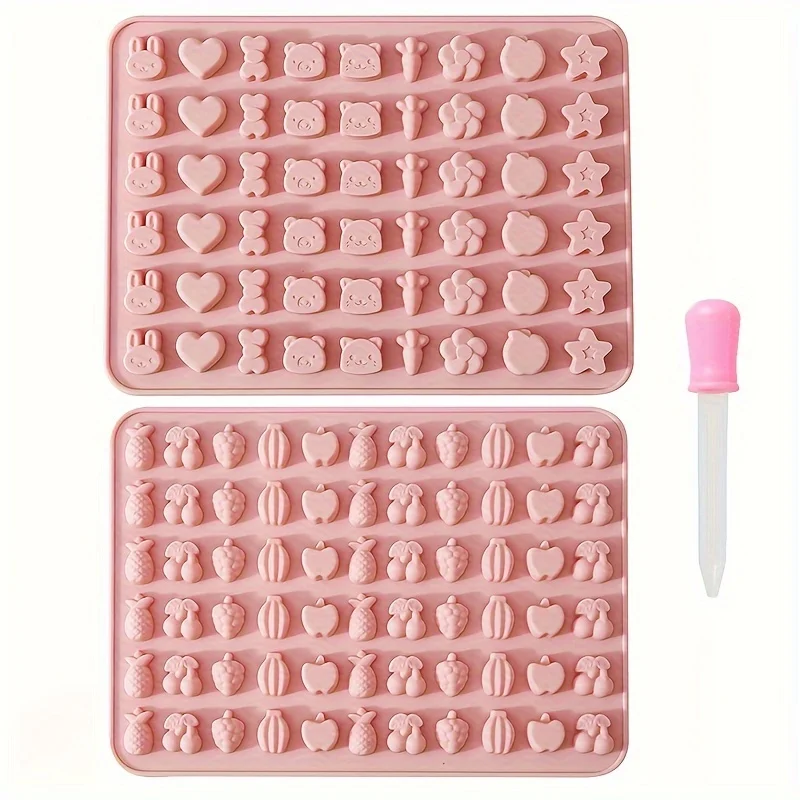 Gummibärchen formen, Antihaft-Silikon form aus Fondant-Pralinen, mit 1 Tropfer, Bär, Tiers erie, Herz, Obst