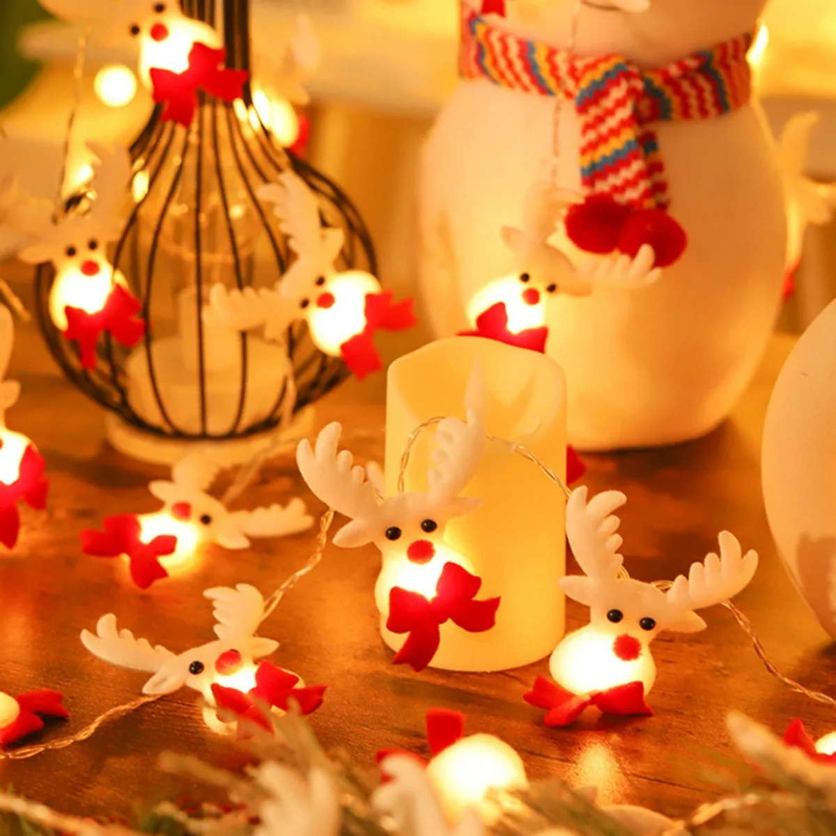 Battery Powered Reindeer Fairy String Lights | 10/20 LED Christmas Elk Lights for Bedroom, Tree & Holiday Party Decor