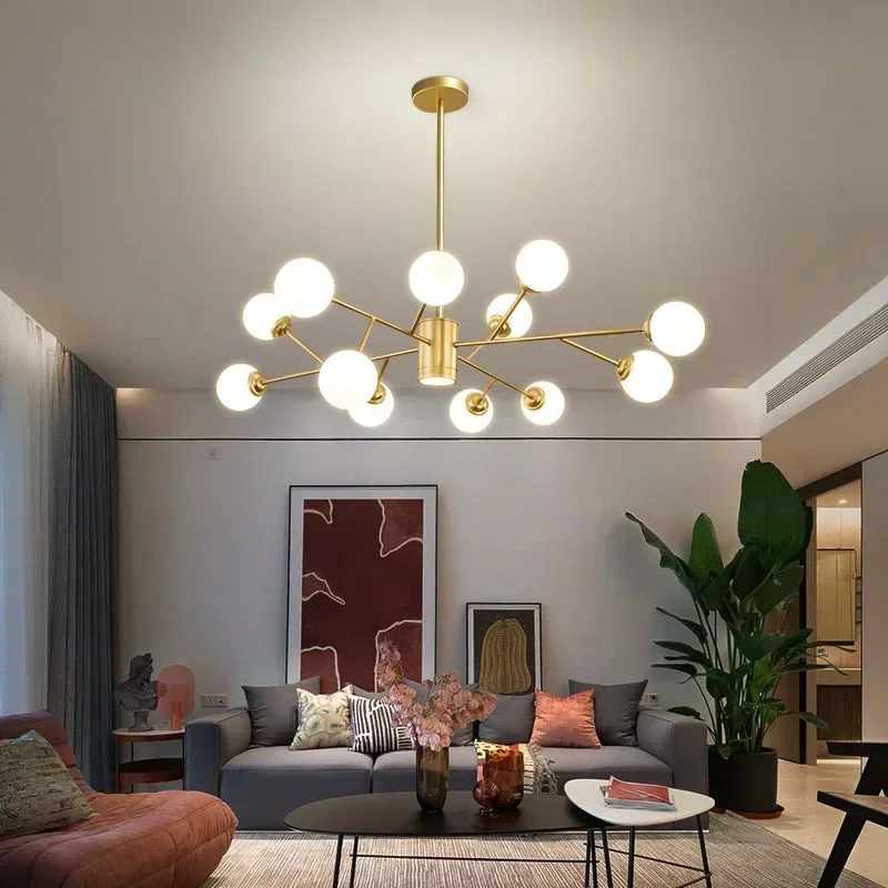 

Modern LED Magic Bean Ball Ceiling Chandeliers NordicOriginality Hanging Light LivingDining Room Home Decor Pendent LampFixtures