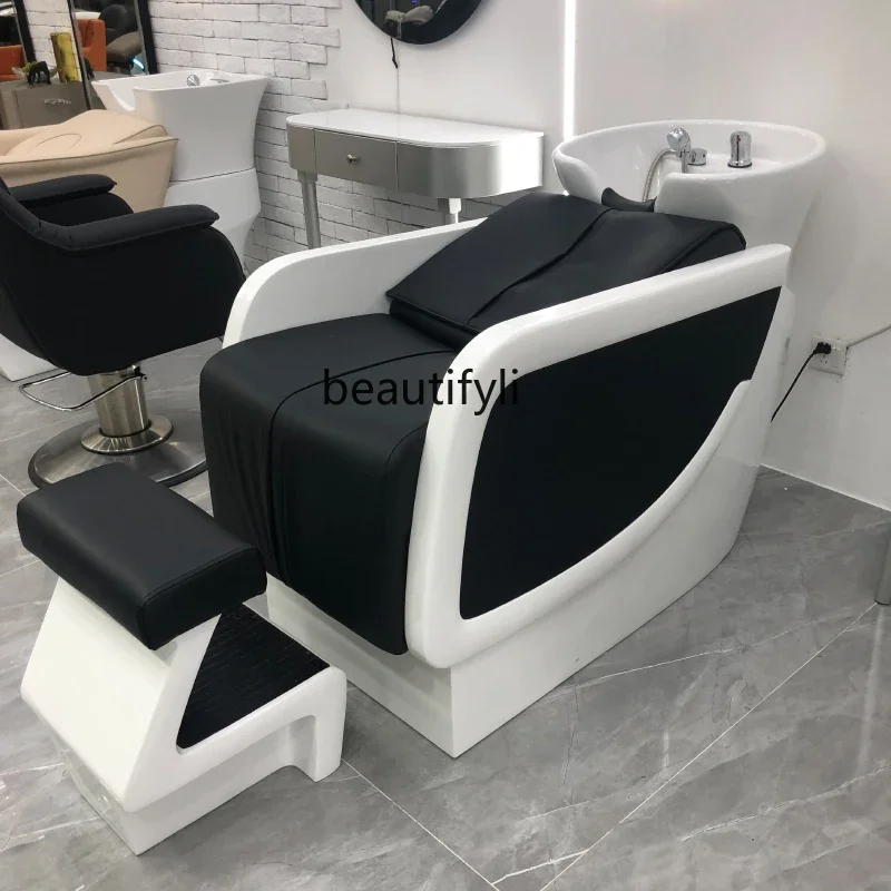 

Hair Salon Lying Half Shampoo Chair Flushing Bed Massage Couch Hair Salon Ceramic Basin Massage Couch