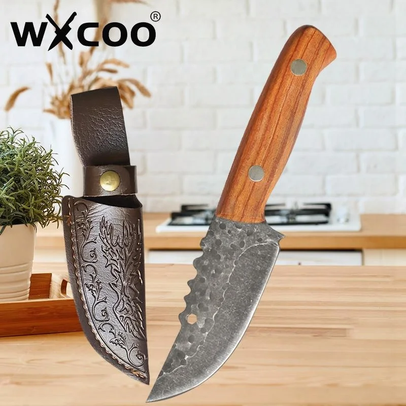WXCOO Ausbeinmesser, handgefertigt, geschmiedet, Küchenmesser, Metzger, Schneiden, Koch, Kochmesser, Fleischbeil, Obstmesser aus Edelstahl