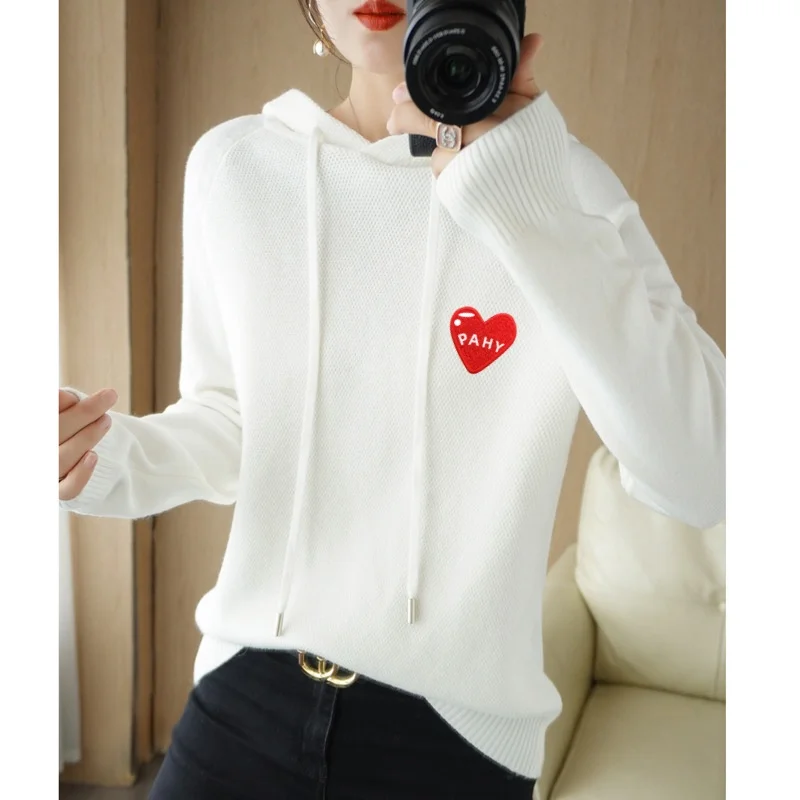 brand long sleeves 100% Pure Merino Sweaters Wool Spring Autumn Cashmere Women Knitted V-Neck Top Cardigan Clothing Tops