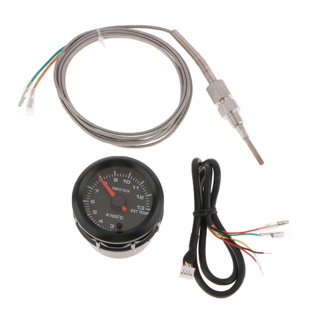 Exhaust Gas Temperature Gauge 52mm Blue LED EGT Car Gauge for Diesel Engine Panel Universal Fit
