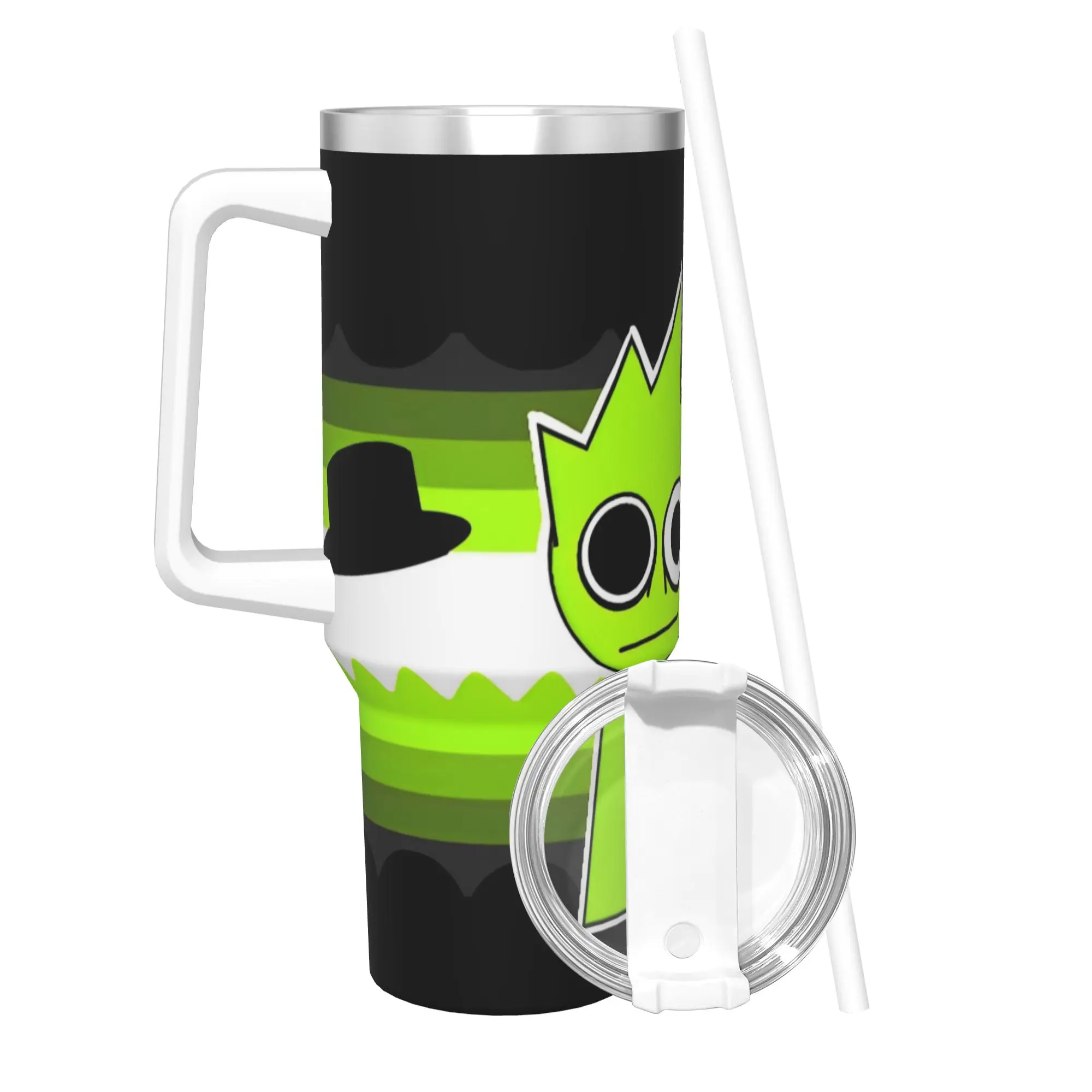 40OZ Stainless Steel Tumbler Cartoon Sprunki Game Coffee Mug  Insulated Cold Drink Mugs Cup Driving Water Bottle