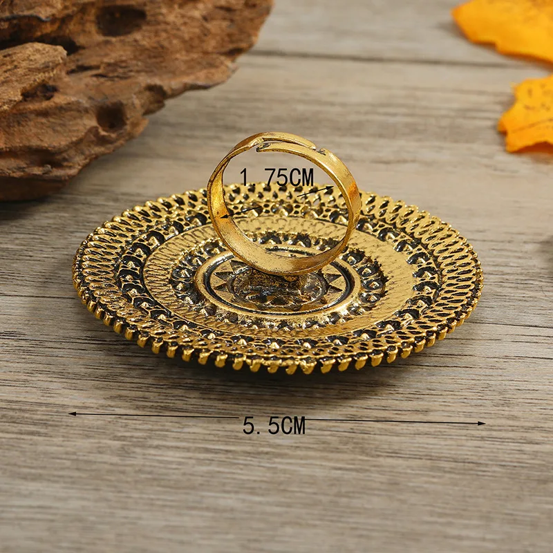 Vintage Beautiful Big Round Women Midi Finger Rings for Women Boho Funky Crystal Statement Rings Ethnic Anel Party Jewelry Gift