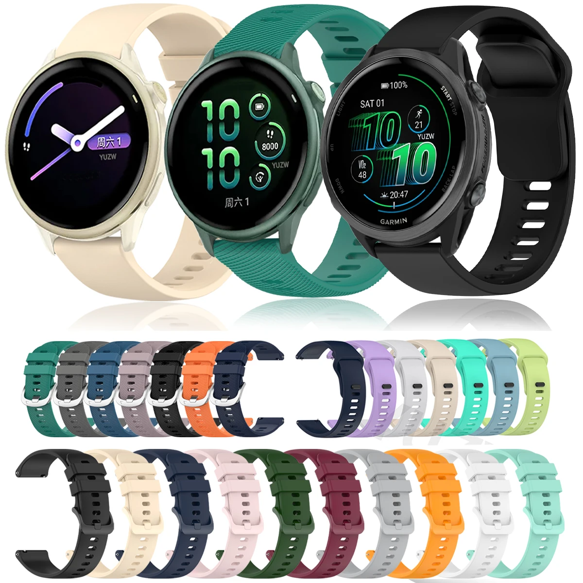 �y�Z�[�����z�V���R����20mm 22mm �K�[�~�� Vivoactive 6 5 3 Forerunner 570 265 255 245 165 Music Venu 3 2 Sq2 �X�|�[�c�E�H�b�`�o���h/�u���X���b�g