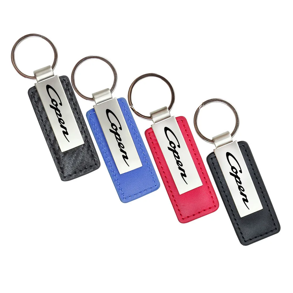 1Pcs Carbon Fiber Metal Leather Keychain For Daihatsu COPEN Robe COPEN XPLAY S Rode COPEN Cero COPEN GR*2 SPORT Car Accessories