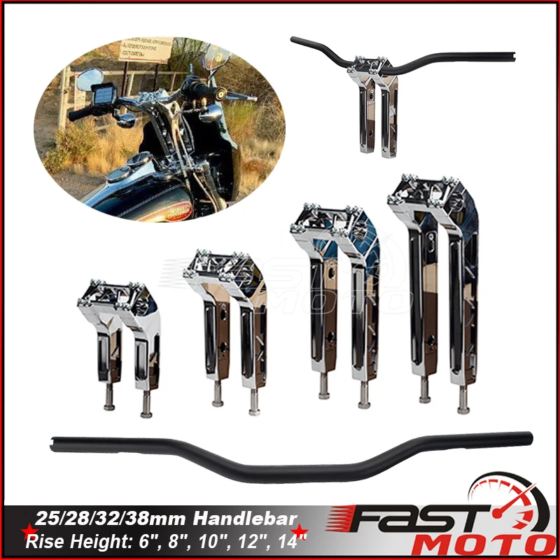 25mm 28mm 32mm 38mm Handlebars Pullback Risers For Harley Dyna Street Bob Sportster XL Softail 2018-2022 6