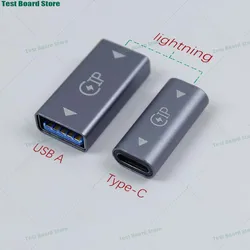 1Piece light female to USB C female fast charging data transfer mobile phone adapter supports OTG/PD IOS to USB A for IPhone