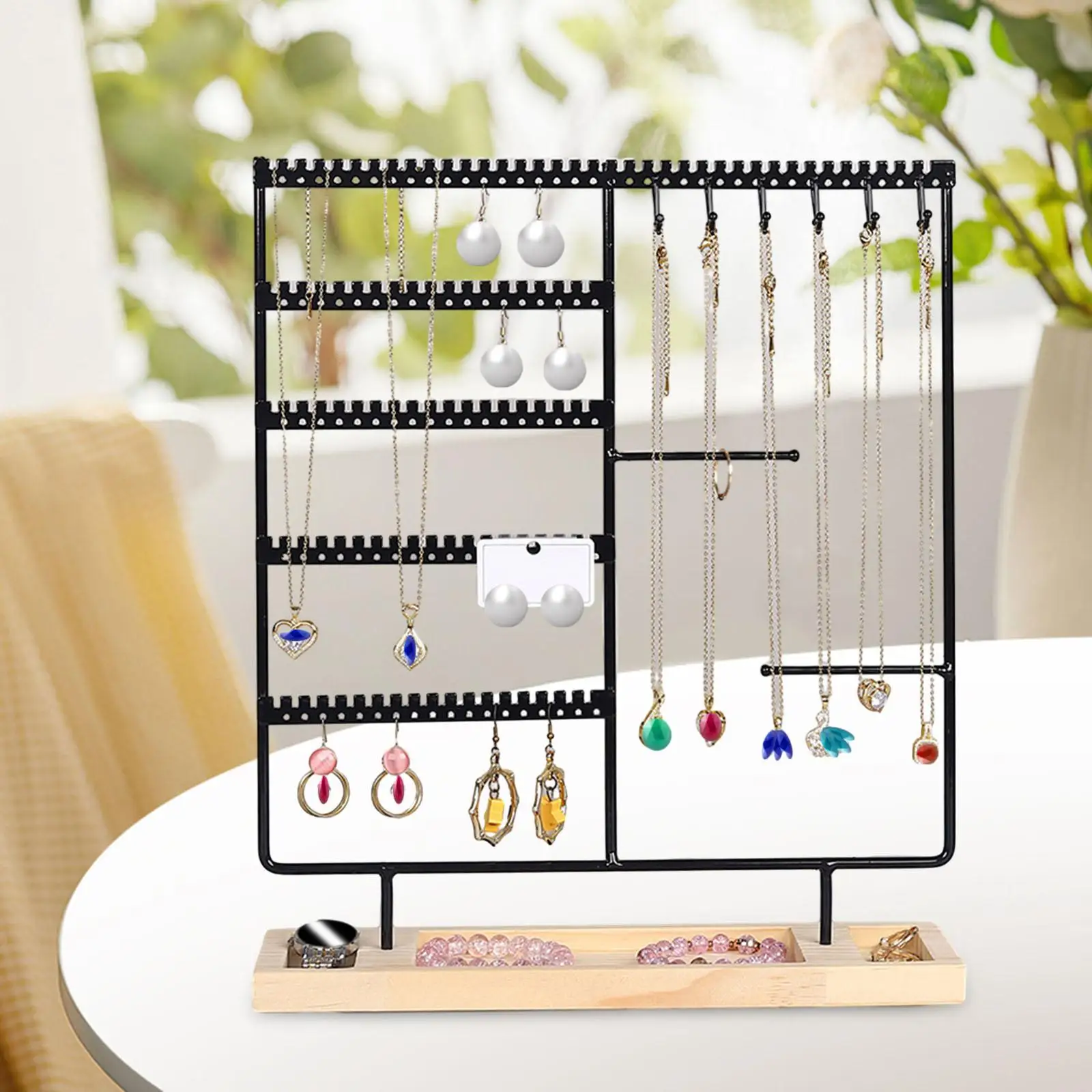 

Metal 6-Tier Rotating Jewelry Display Stand Necklace Earring Ring Holder Organizer for Jewelry Shop/Store Countertop Showcase
