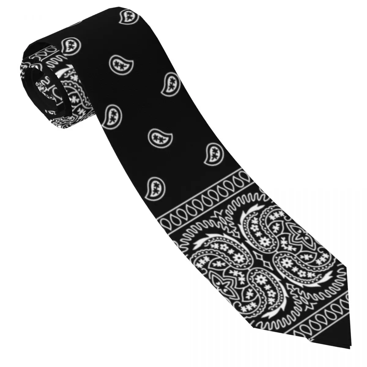 Custom Paisley Art Bandana Tie Men Printed Necktie For Wedding Party Mens Silk Tie