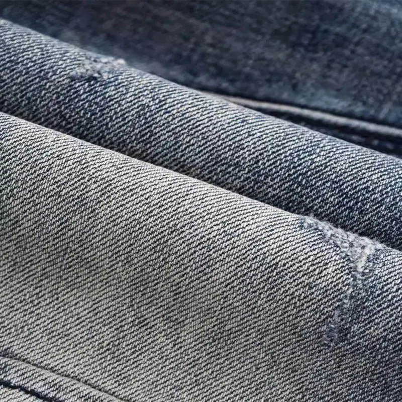 Street Fashion Men Jeans High Quality Retro Blue Stretch Slim Fit Spliced Designer Biker Jeans Homme Hip Hop Denim Pants Men