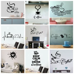 1 pc new Coffee Cup Wall Stickers Home Decoration Accessories For Kids Rooms Decoration birthday gifts Accessories Murals