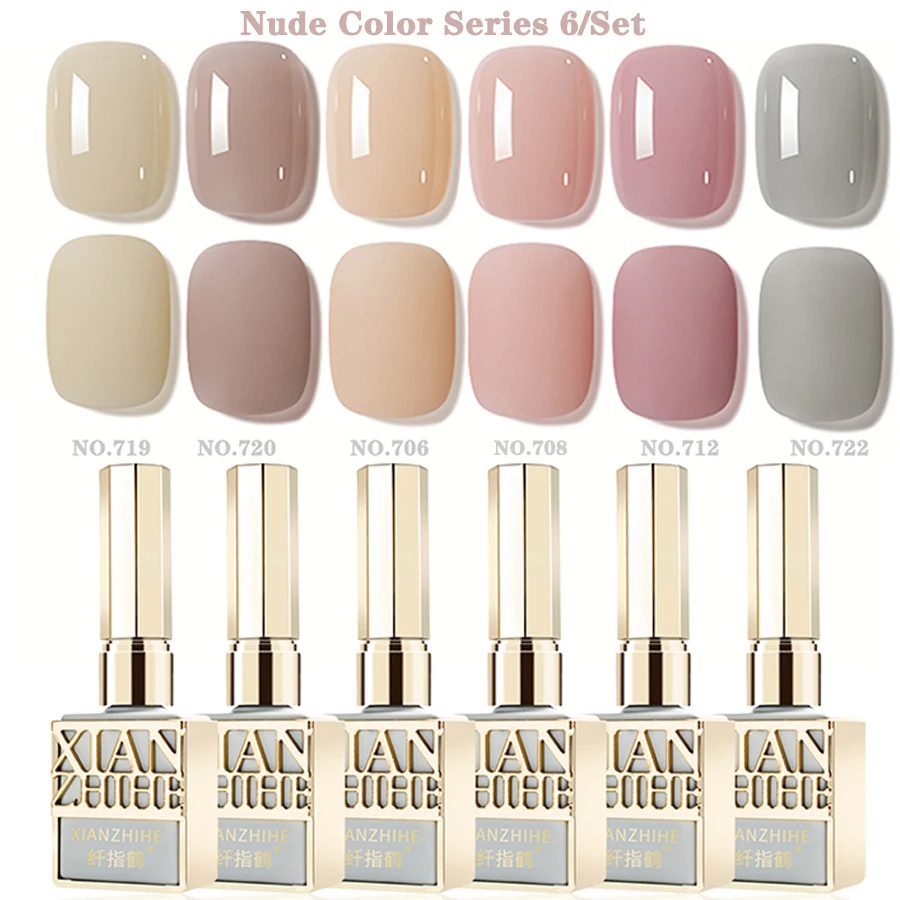 6 teile/satz Rot Weihnachten Nagel Gel Polnischen Kits Einfarbig Glitter Schwarz Weiß Rot Soak Off UV Semi-Permanent lack Nagellack N