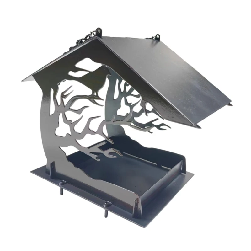 

Bird Feeders Tray Hanging Seed Platform Large Capacity Tray Treehouse Shaped Dropship