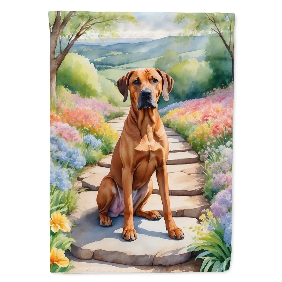 

Rhodesian Ridgeback Spring Path Garden Flag Mailbox Flag Drative Yard Flag Banner Outside Patio Artwork Yard Flower Beds Garden