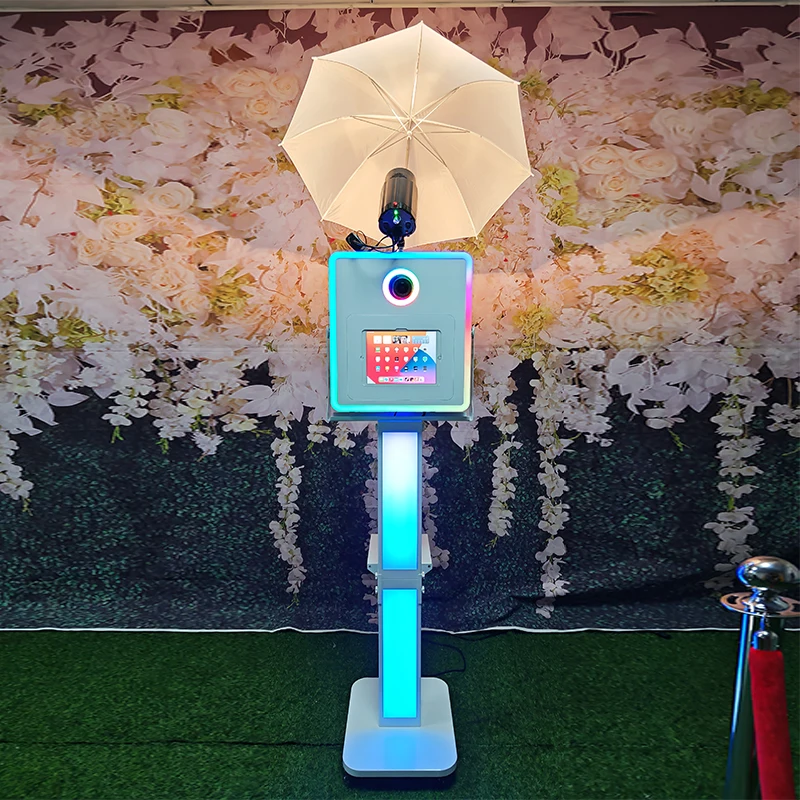Fast Shipment Ipad Dslr Photo Booth With Flash Light and Umbrella Wedding Party Ipad Pro Selfie Booth Machine