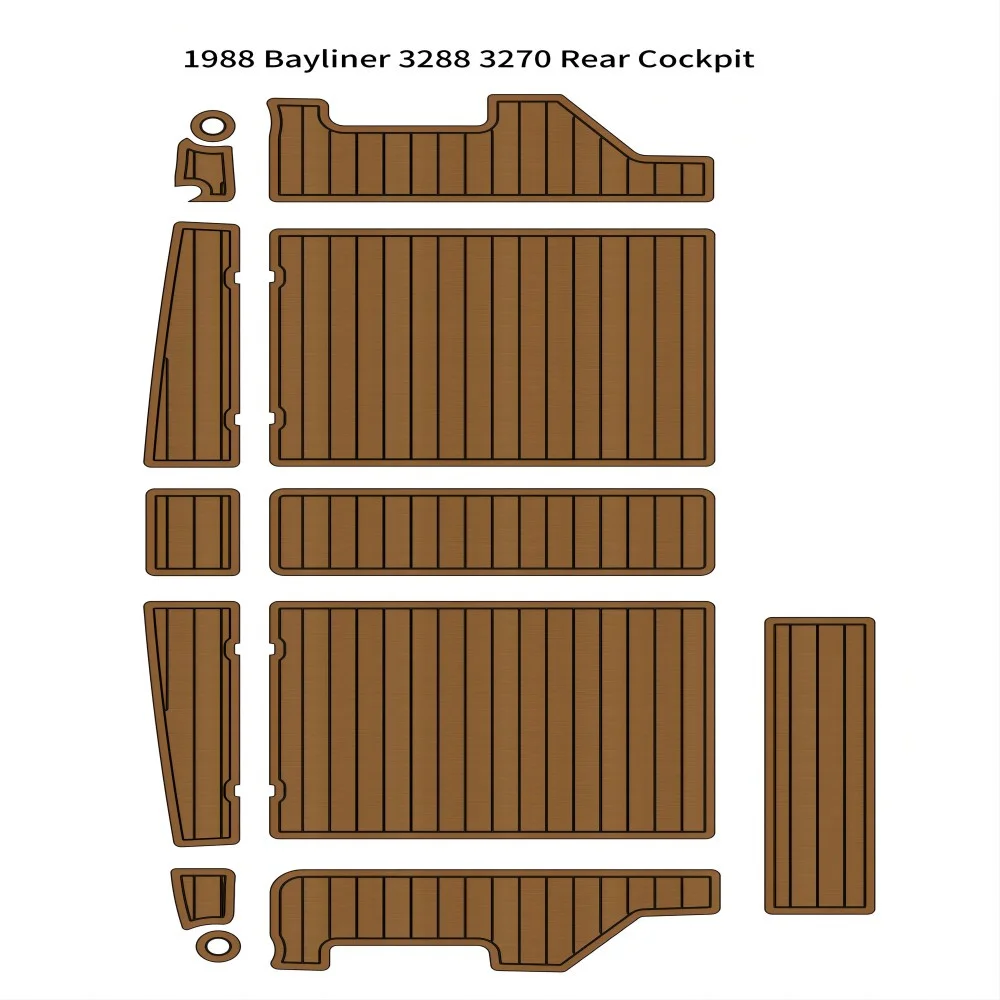 

Quality 1988 Bayliner 3288 3270 Rear Cockpit Boat EVA Faux Foam Teak Deck Floor Pad Mat