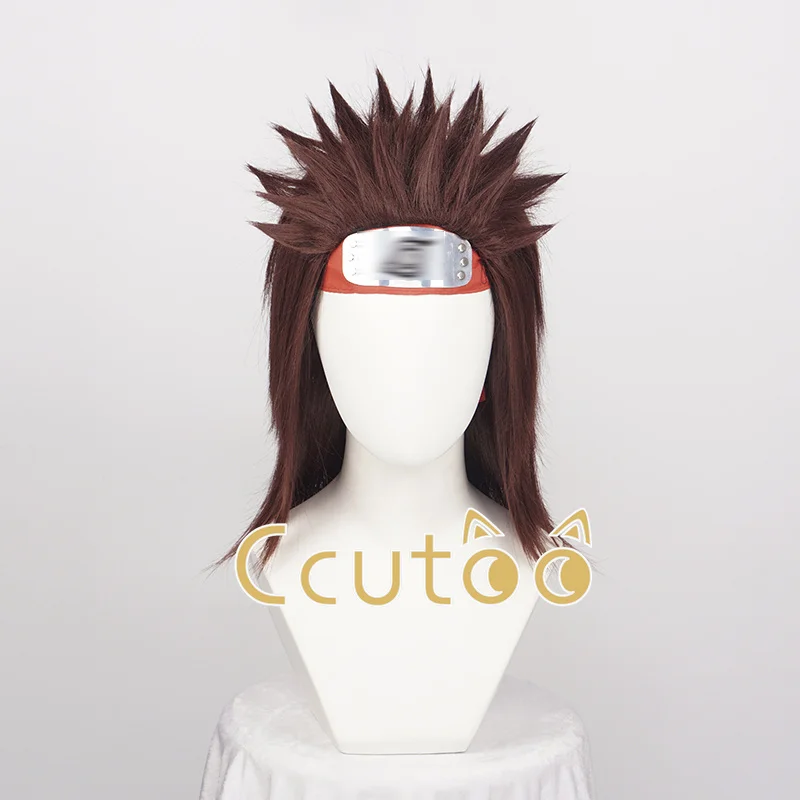 ccutoo Anime Choji Akimichi Synthetic Hair Cosplay Wig + Red Headwear + Wig Cap