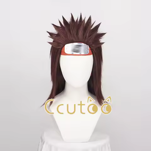 ccutoo Anime Choji Akimichi Synthetic Hair Cosplay Wig + Red Headwear + Wig Cap