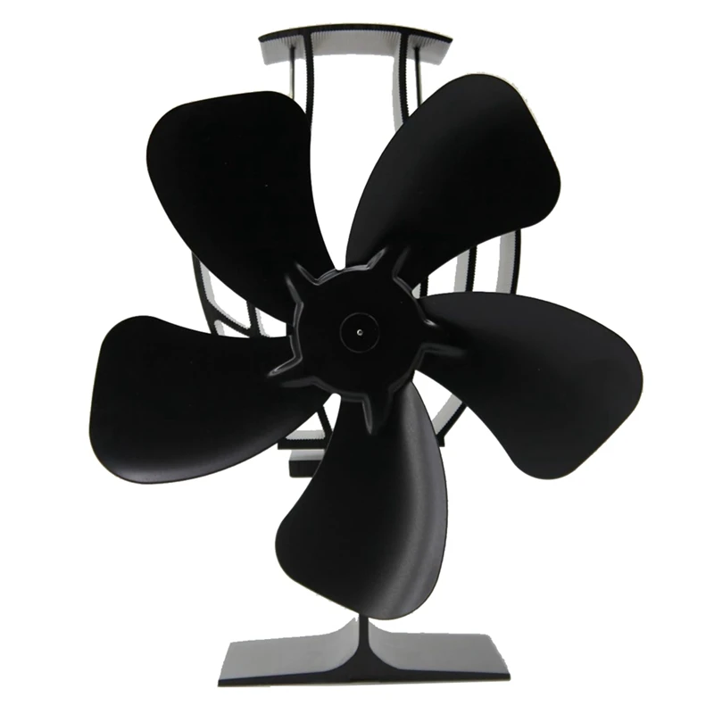 Wood Stove Fan 5-Blade Heat Powered Stove Fan For Wood/Log Burner Fireplace Fan Efficient Heat Distribution