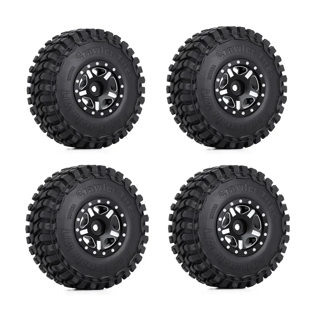 Jeu de pneus de jantes Beadlock, 52x18mm, 1.0 pouces, pour voiture sur chenilles 1/24 RC Axial SCX24 AXI00001, pêne dormant gladiateur Xiaomi JIMNY