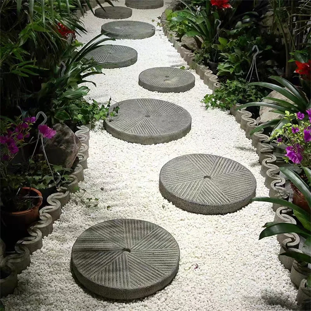 Millstone Cement Stepping Stone Grinding Disc Garden Anti-Slip Mold Outdoor Park Paving Imitation Brick Ting Step Stone