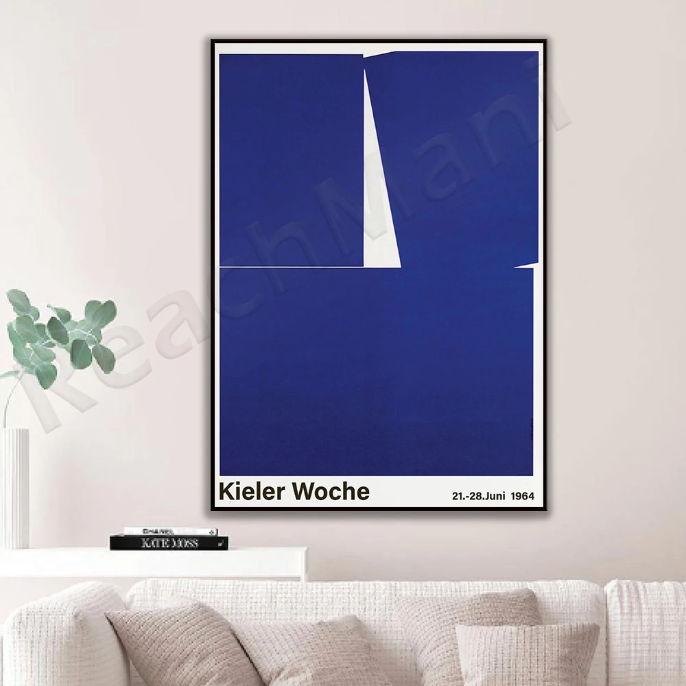 kiel week, blueprint, regatta, sailboat poster, vintage poster print, museum exhibit art, minimalist print, hillman