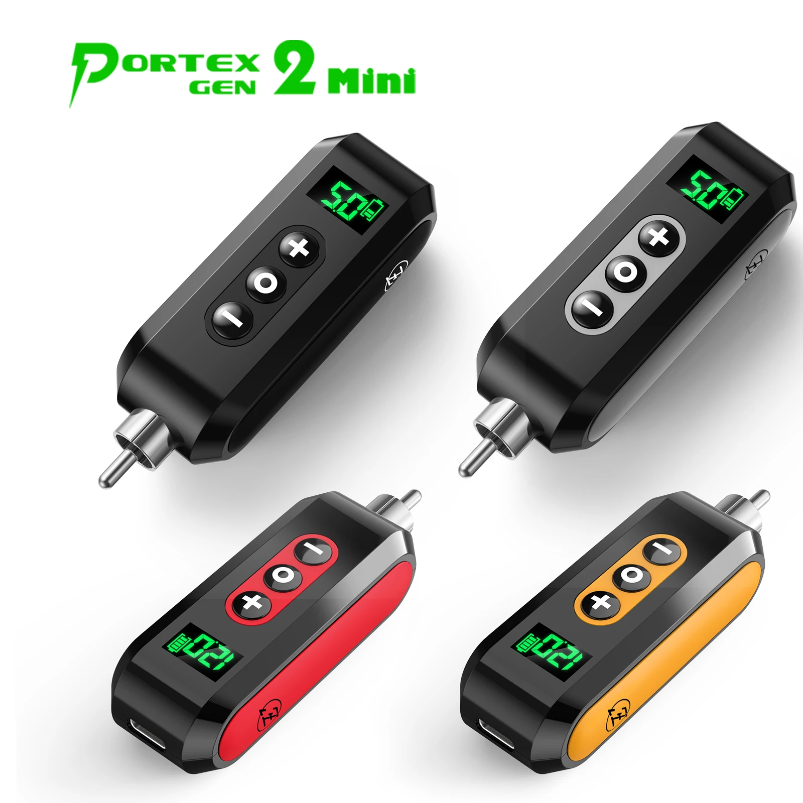 1000 mAh EZ Portex Gen2 Mini Wireless Tattoo Power Supply Battery Pack USB Cable for RCA Connector Rotary Pen Machine 4 Colors