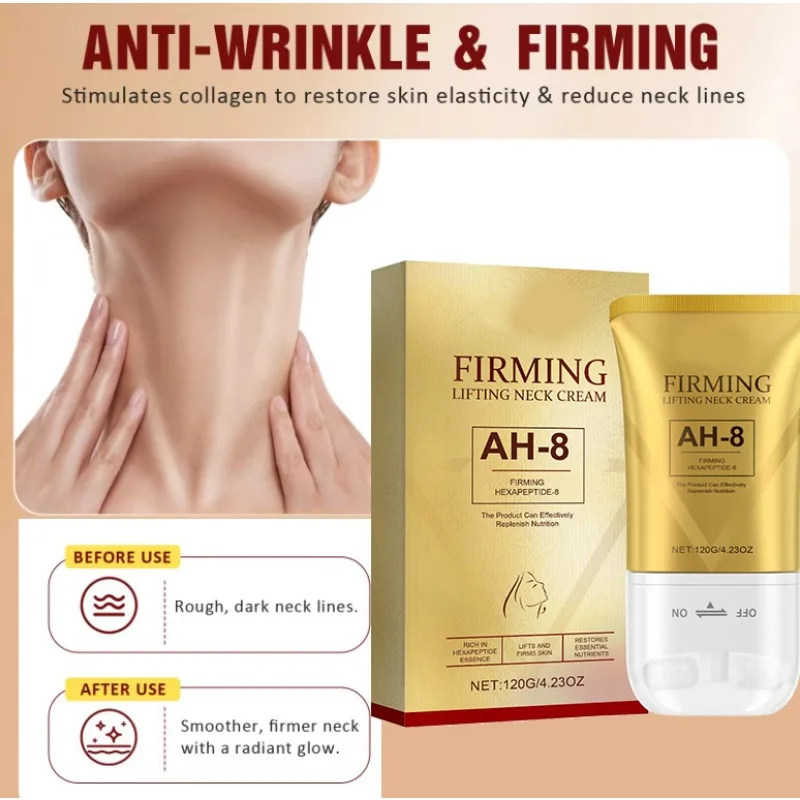 

120g AH-8 Firming Lifting Neck Cream for Crepey Skin Comfort Roller Neck Cream Deeply Moisturizing Tightening Lotion Skin Care