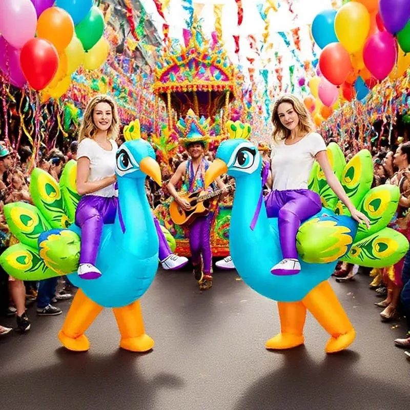 

DY2025Надувной костюм павлина для взрослых, аниме, мультяшная кукла, косплей, Хэллоуин, карнавал, вечеринка, брызги воды, фестиваль, ПВХ, водонепроницаемый