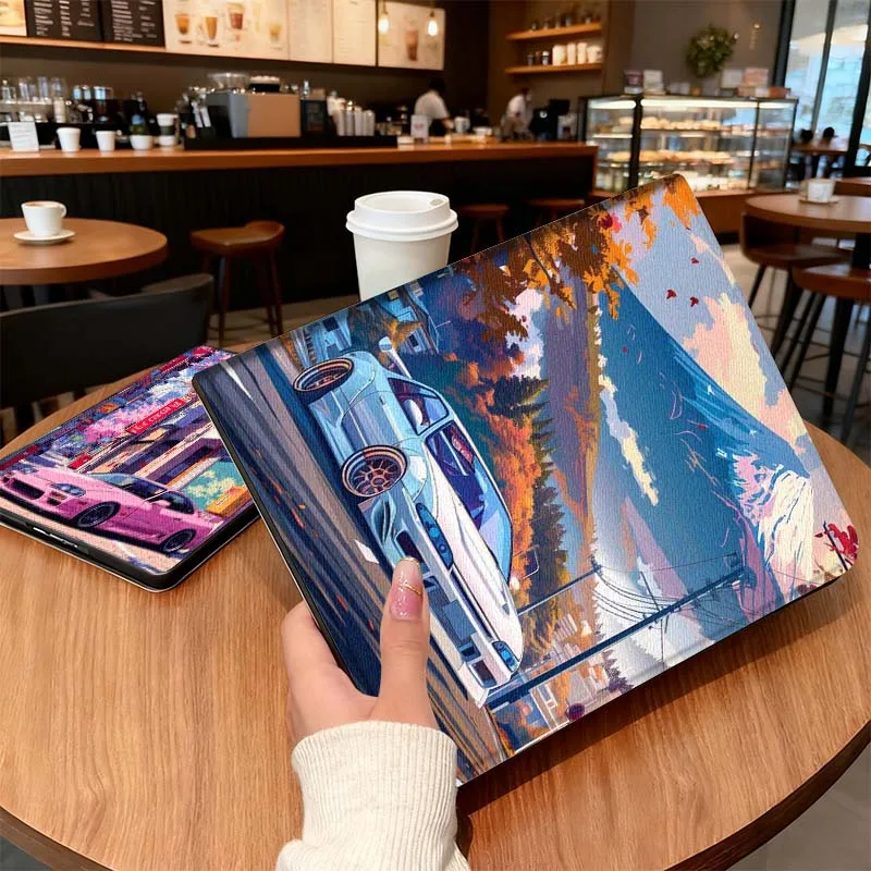 

Anime car illustration Tablet Case For iPad Pro Air 5th 6th 7th 13 M3 M4 M5 12.9 13.3 inch 2018 2022 2024 2025