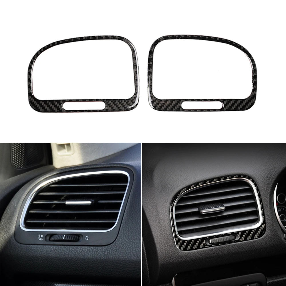 For VW Golf 6 R MK6 2008-2012 Auto Carbon Fiber Interior Air Vent Trim Cover Dashboard Sticker Accessoire Voitures