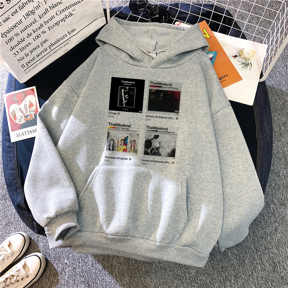 the Weeknd hoodies women harajuku Winter japanese Fleece Pullover women 90s sweatshirts