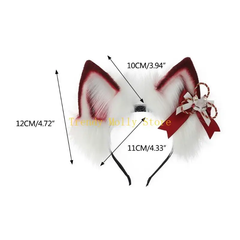 N5KB 충전식 헤드 밴드 애니메이션 야수 귀 머리 대역 파티 의상 머리 장식 여성 소녀 코스 플레이 헤드 기어 귀여운 머리 액세서리