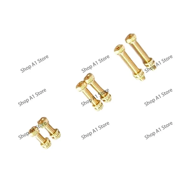 Hex Socket Screws for Turntable Cartridge, Pure Copper Plated 24K Gold, Universal Screws for LP Turntable Tonearm Cartridge