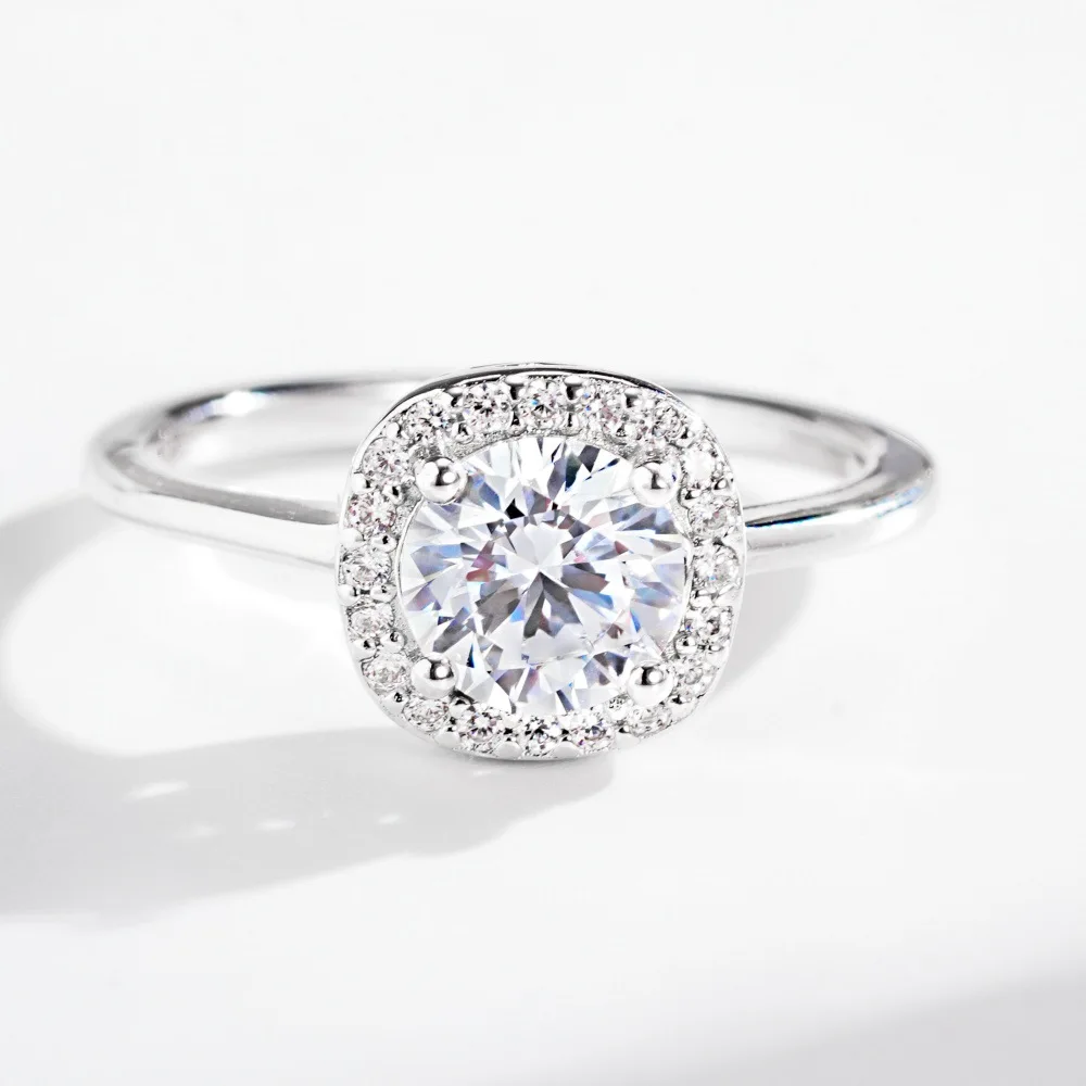 Best-selling princess square ring, PT950 platinum morganite ring, cross-border best-selling luxury niche product
