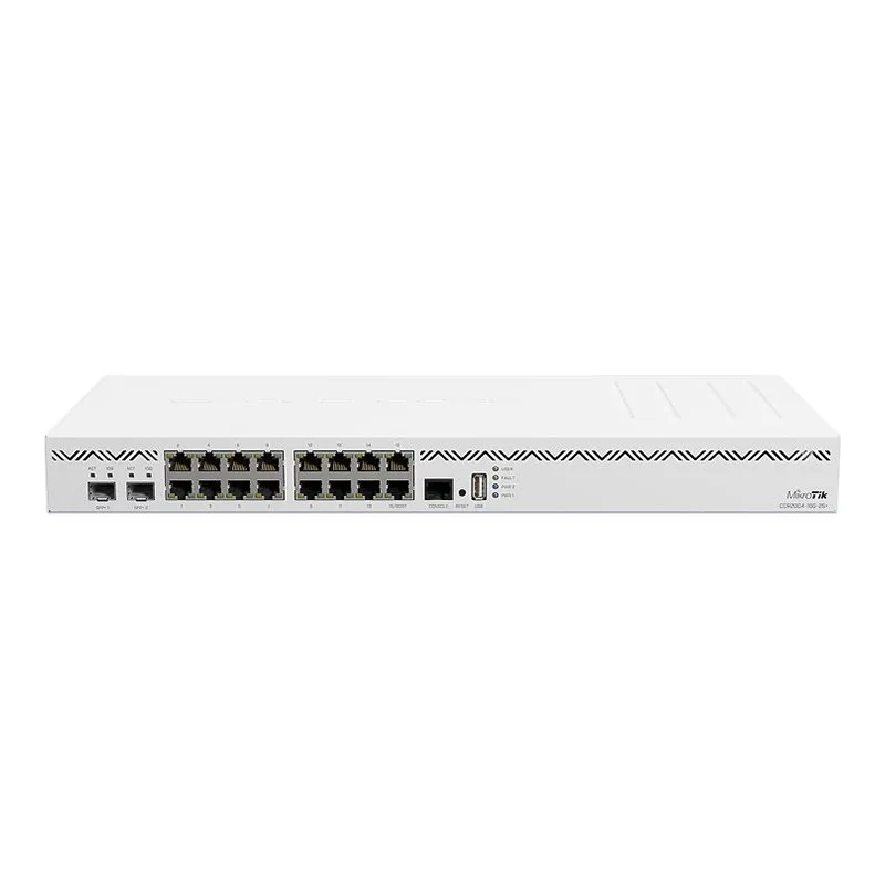 MikroTik CCR2004-16G-2S+ 16x Gigabit Ethernet ports, 2x10G SFP+ cages Rack-mounted wired router