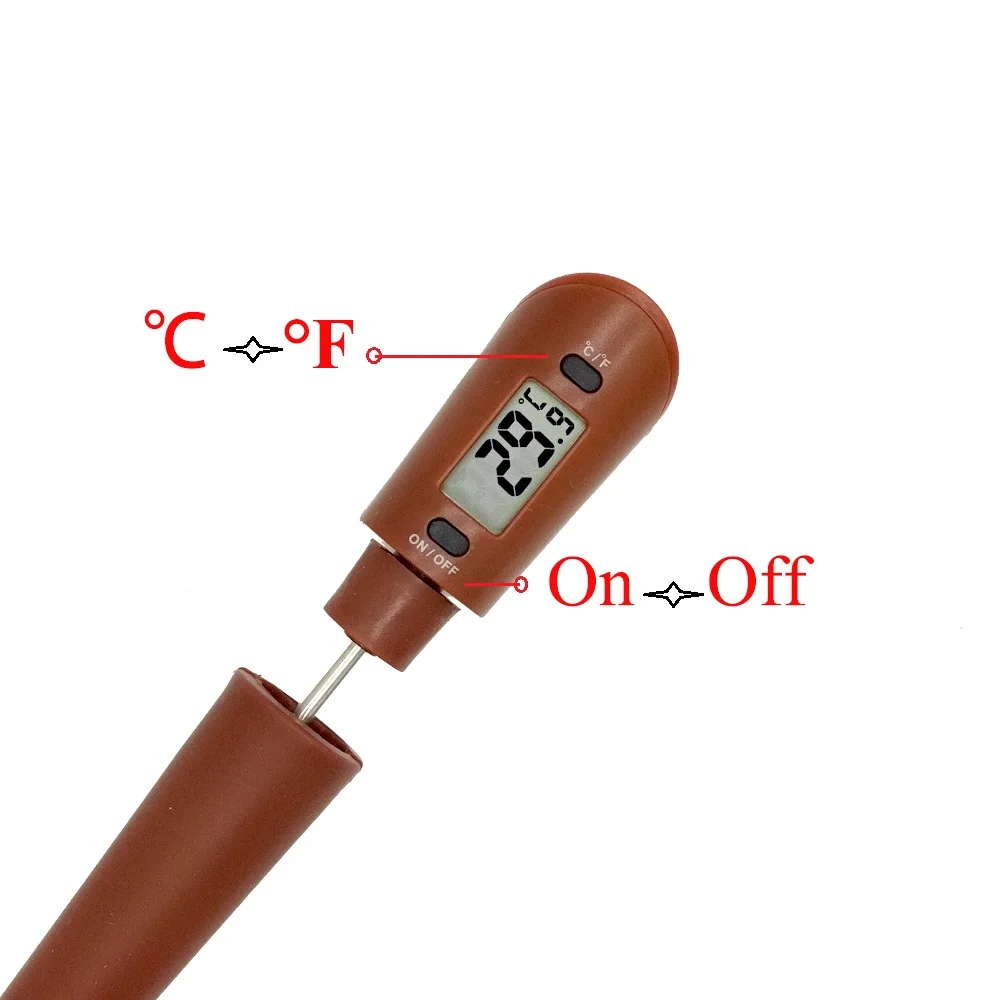 2 in1 Water Oil Milk Coffee Thermometer Barbecue Meat -50°c~300°c Kitchen Silicone Chocolate Spatula Cream Scraper Baking Tool