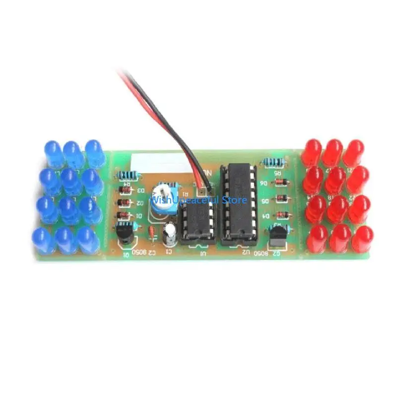 34YA DC9-12V Electronic Flashing Lights Red Blue Double Color Soldering Practice