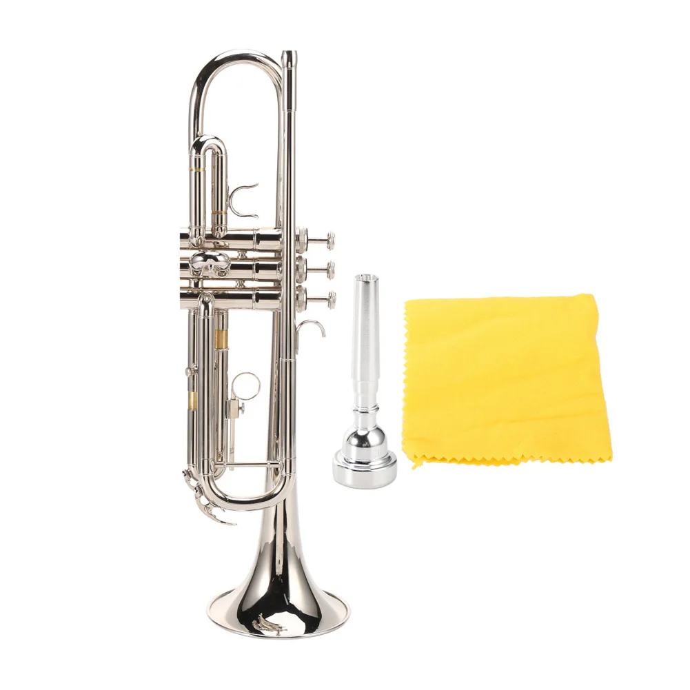 New Student Beginner Bb Trumpet Brass Trumpet Instrument With Cloth Gloves For School Band Orchestra Concert Performer