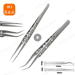 Electronics Industrial Tweezers Precision Anti-static Curved Straight Tip Stainless Forceps Phone Soldering Repair Hand Tools