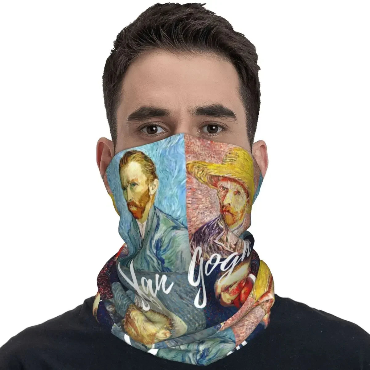 Funny Collage Of Vincent Van Gogh SelfPortrait Bandana y2k Funny Cycling Mask Anti-UV Balaclava Printed Soft Warm Tactical Mask