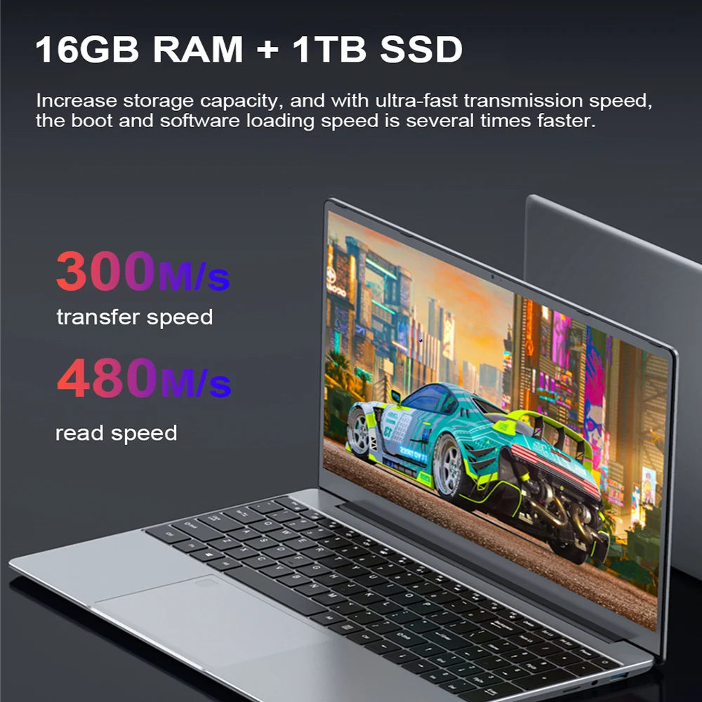 2023 Cheapest 15.6 inch Windows 11 Notebook Laptop 16GB RAM 1TB/512GB/256GB SSD Fingerprint Unlock Gaming Computer